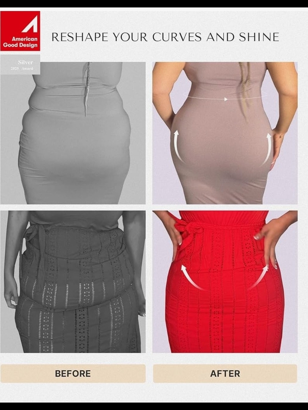SHAPELLX Shapewear For Women Tummy Control High Waisted Body Shaper Shorts Butt - Picture 5 of 6